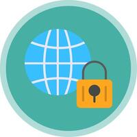 Internet Security Flat Multi Circle Icon vector