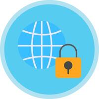 Internet Security Flat Multi Circle Icon vector