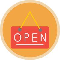 Open Sign Flat Multi Circle Icon vector