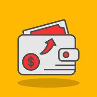Wallet Filled Shadow Icon vector