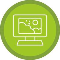 Monitor Line Multi Circle Icon vector