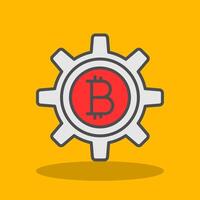 Bitcoin Management Filled Shadow Icon vector