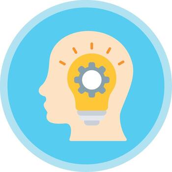 Knowledge Flat Multi Circle Icon vector