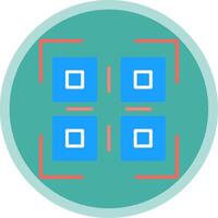 Qr Code Flat Multi Circle Icon vector
