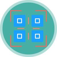 qr código plano multi circulo icono vector