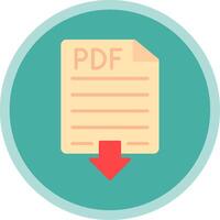 pdf plano multi circulo icono vector