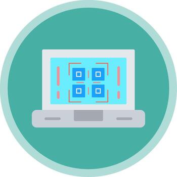 en plano multi circulo qr código plano multi circulo icono vector