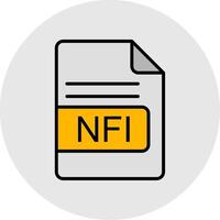 NFI File Format Line Filled Light Icon vector