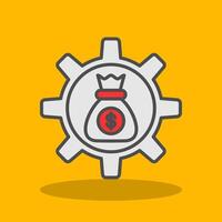 Asset Management Filled Shadow Icon vector