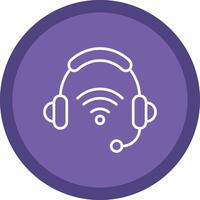 Headphones Line Multi Circle Icon vector