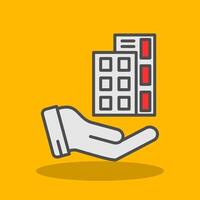 Real Estate Filled Shadow Icon vector