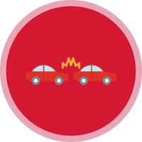 Car Crash Flat Multi Circle Icon vector