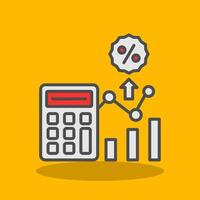 Calculator Filled Shadow Icon vector