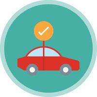 Car Check Flat Multi Circle Icon vector