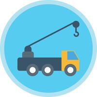 Crane Truck Flat Multi Circle Icon vector