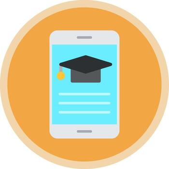 Elearning Flat Multi Circle Icon vector
