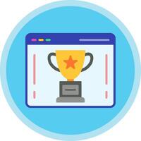 Trophy Flat Multi Circle Icon vector