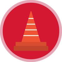 Traffic Cone Flat Multi Circle Icon vector