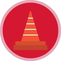 Traffic Cone Flat Multi Circle Icon vector