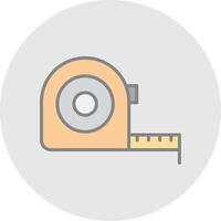 Measure Tape Line Filled Light Icon vector