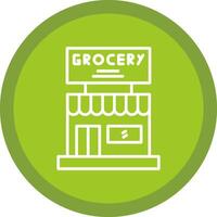 Grocery Store Line Multi Circle Icon vector