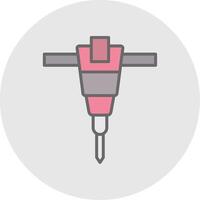 Jackhammer Line Filled Light Icon vector