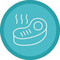 Steak Line Multi Circle Icon vector
