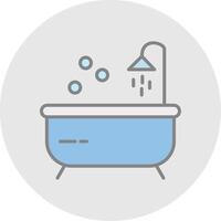 bañera línea lleno ligero icono vector