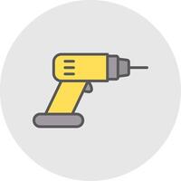 Drill Line Filled Light Icon vector