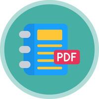 pdf plano multi circulo icono vector