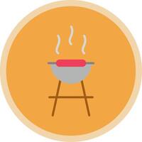 Bbq Flat Multi Circle Icon vector