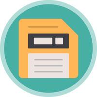 Floppy Disk Flat Multi Circle Icon vector