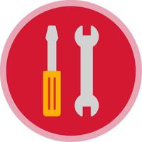 Tools Flat Multi Circle Icon vector