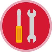 Tools Flat Multi Circle Icon vector