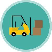 Lift Truck Flat Multi Circle Icon vector