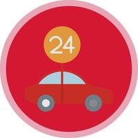 24 Hours Support Flat Multi Circle Icon vector