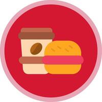 Burger Flat Multi Circle Icon vector