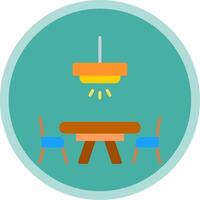 cena mesa plano multi circulo icono vector