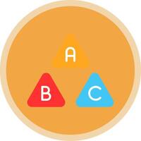 a B C plano multi circulo icono vector