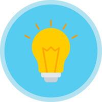 Light Bulb Flat Multi Circle Icon vector