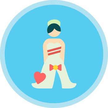 Bride Flat Multi Circle Icon vector