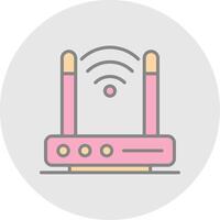 Wireless Modem Line Filled Light Icon vector