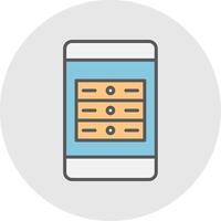 Mobile App Server Line Filled Light Icon vector