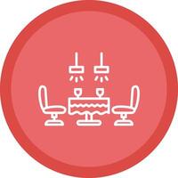 Dining Table Line Multi Circle Icon vector