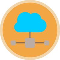 Cloud Flat Multi Circle Icon vector