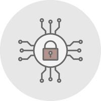 Network Security Line Filled Light Icon vector