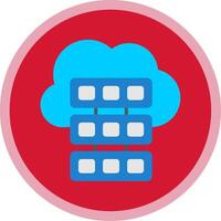 Cloud Computing Flat Multi Circle Icon vector