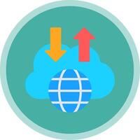 Cloud Flat Multi Circle Icon vector