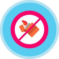 No Lighter Flat Multi Circle Icon vector