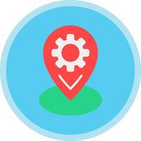 Location Flat Multi Circle Icon vector